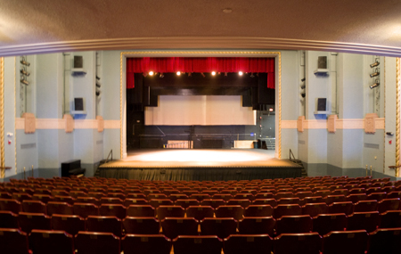 Photo of the interior of the historic Adele Ilfeld Auditorium.