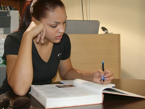 Student studying in ARMAS center