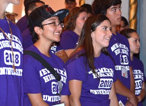 students standing together for convocation