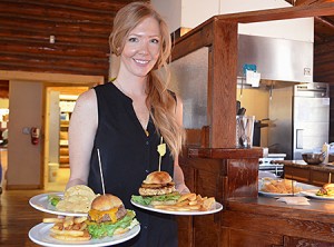 Photo of Server holding food