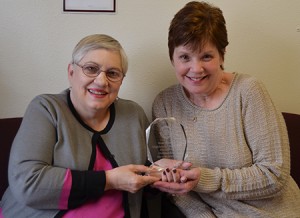 Photo of Susan Williams and Karen Brooks holding award