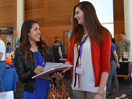 students at career fair