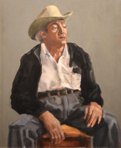 Old Rancher oil on board by Annette Troncoso 