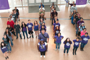 students staning in formation