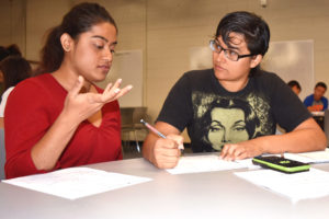 two students at their desk