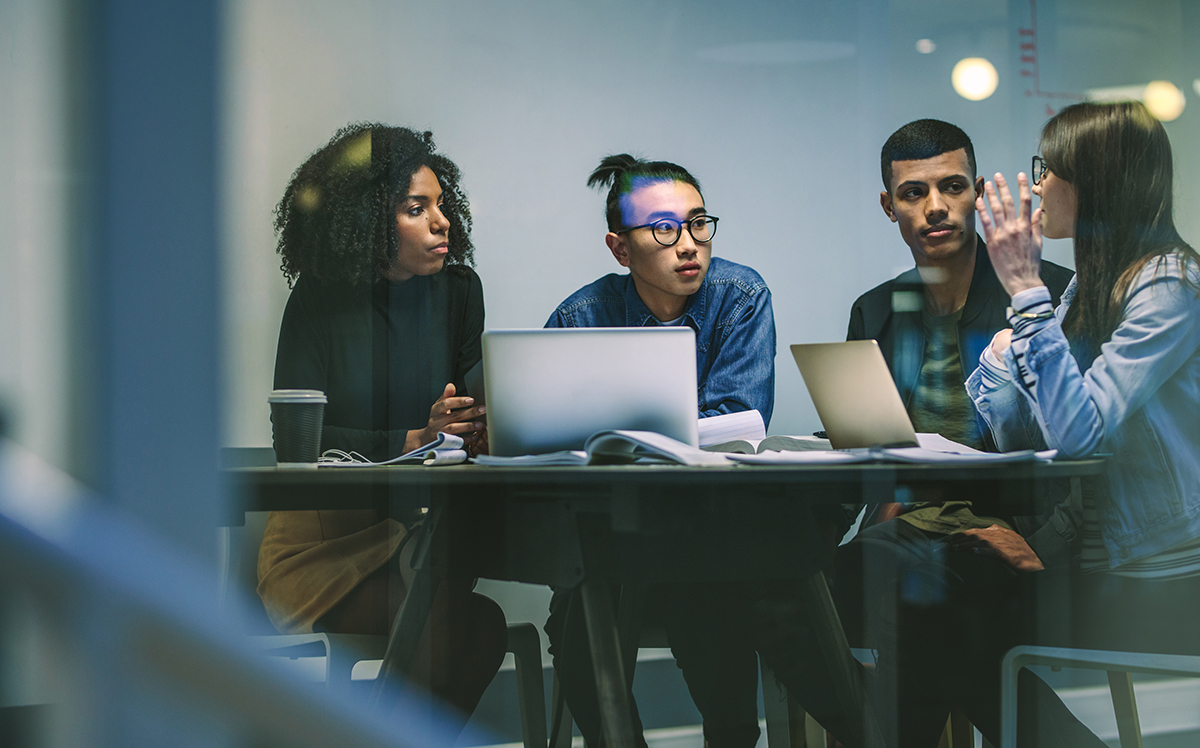 Photo of students studying together