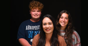 Photo of Adrian Lopez, Desiree Martínez, and Kayla DeVries.