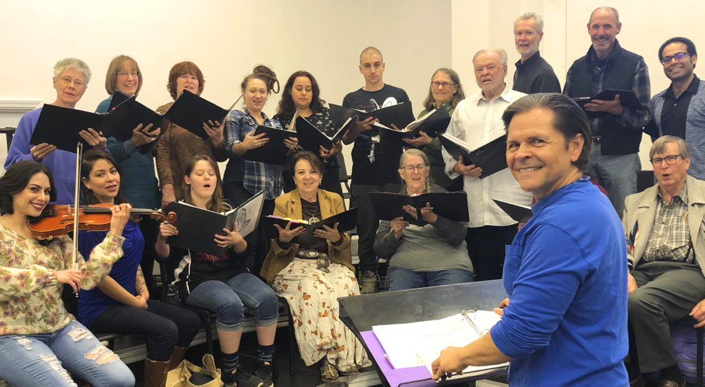 Photo: The Highlands University Madrigal Choir rehearses with Andre García-Nuthmann.