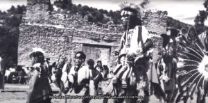 This archival Jemez Pueblo photograph is part of a video Highlands University media arts students created for the Jemez Historic Site.  