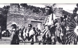This archival Jemez Pueblo photograph is part of a video Highlands University media arts students created for the Jemez Historic Site.  