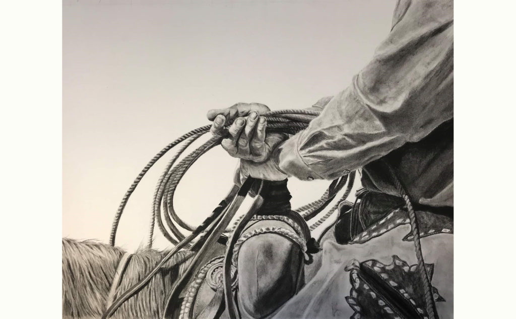 Waitin' charcoal drawing by Jared Buhrmester