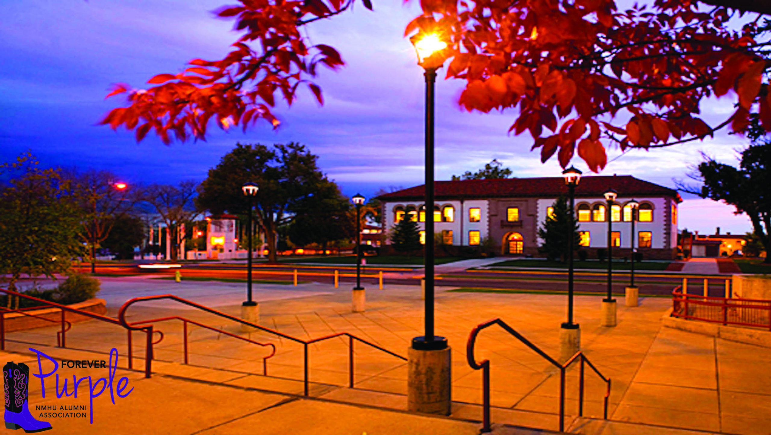 Photo of Rodgers Hall in the evening