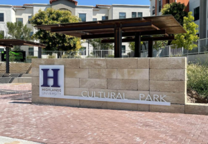 Photo of the new sign for the cultural park