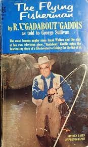 Cover of fly-fishing book, depicting the photo of a man casting his fishing rod