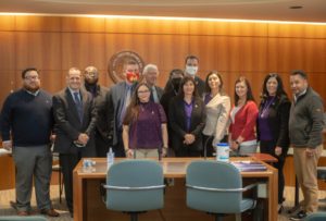 2022 legislative fellows pose with Dr. Denise Montoya, Max Baca, and director of the Legislative Finance Committee, David Abbey.