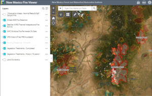 Screenshot of fire map created by New Mexico Forest and Watershed Restoration Institute