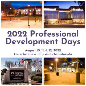 2022 Professional Development Days poster