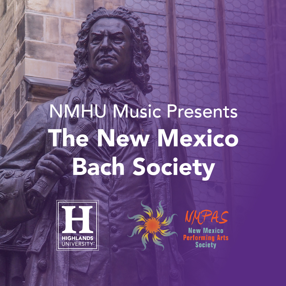 Poster of Bach statue "The New Mexico Bach Society"