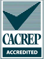 Seal indicating counseling accreditation by CACREP.