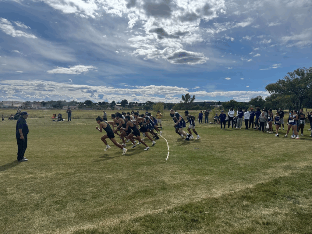 Image of the start of a cross-country event.