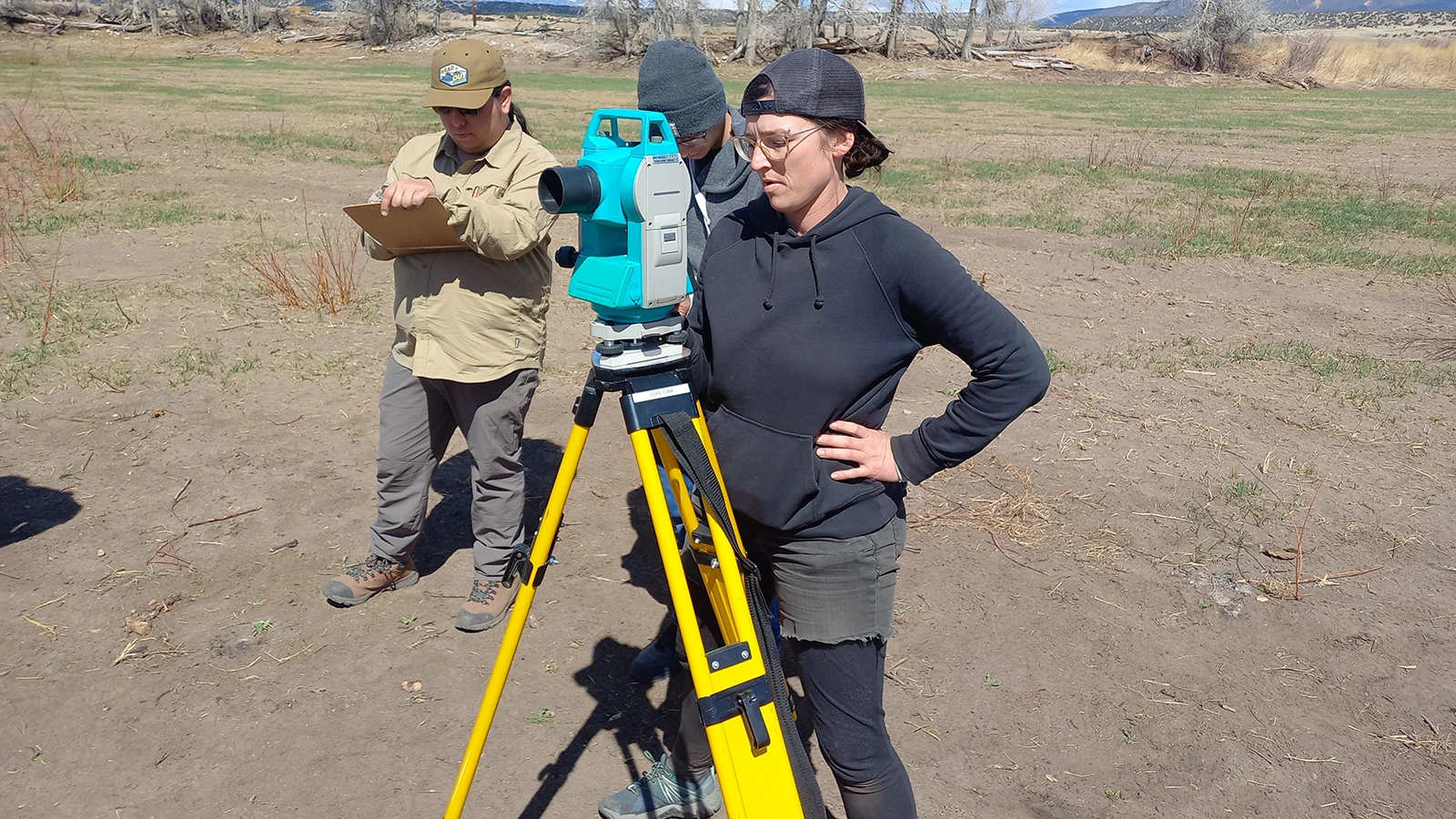 Student Kamren Moore conducting research